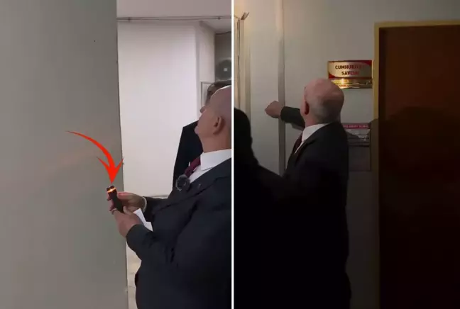 Duvarlara tıklatma tekniği! Belediye başkanının sağlamlık testi şaka konusu oldu