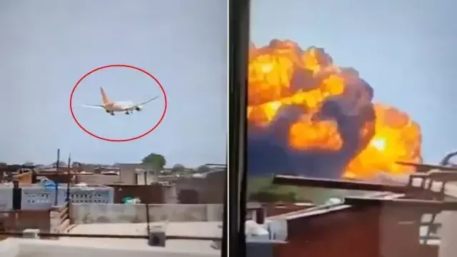 Hindistan uçağının enkazı... Her yerden ceset fışkırıyor