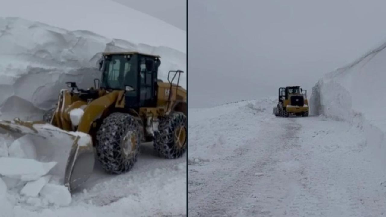Erzurum Tekman'da kar kalınlığı 5 metreyi buldu