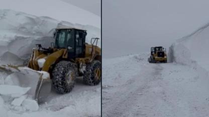 Erzurum Tekman'da kar kalınlığı 5 metreyi buldu