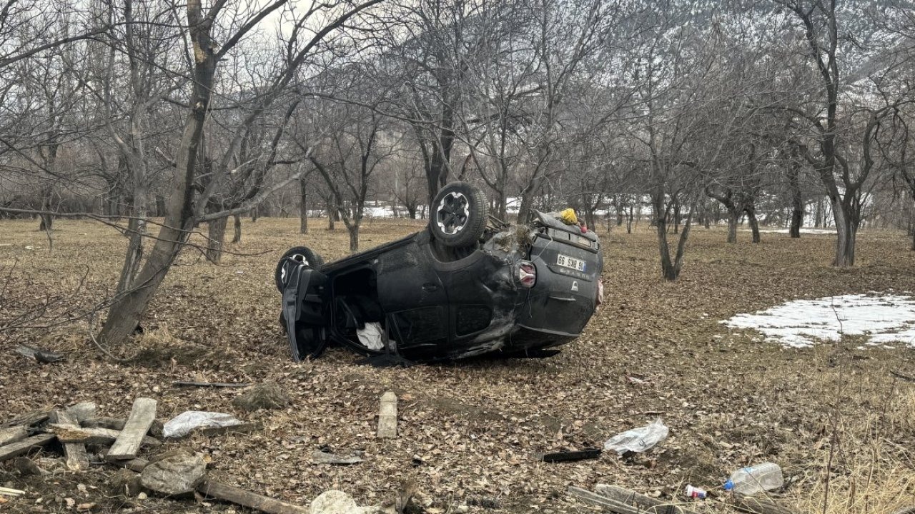 Erzurum'da SUV tipi aracın devrildiği kazada 2 kişi yaralandı
