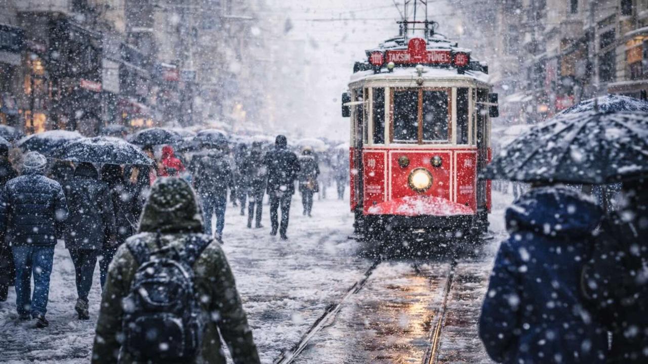 İstanbul’da kar başladı: Meteoroloji saat verdi, 38 ilde kuvvetli sağanak ve fırtına alarmı