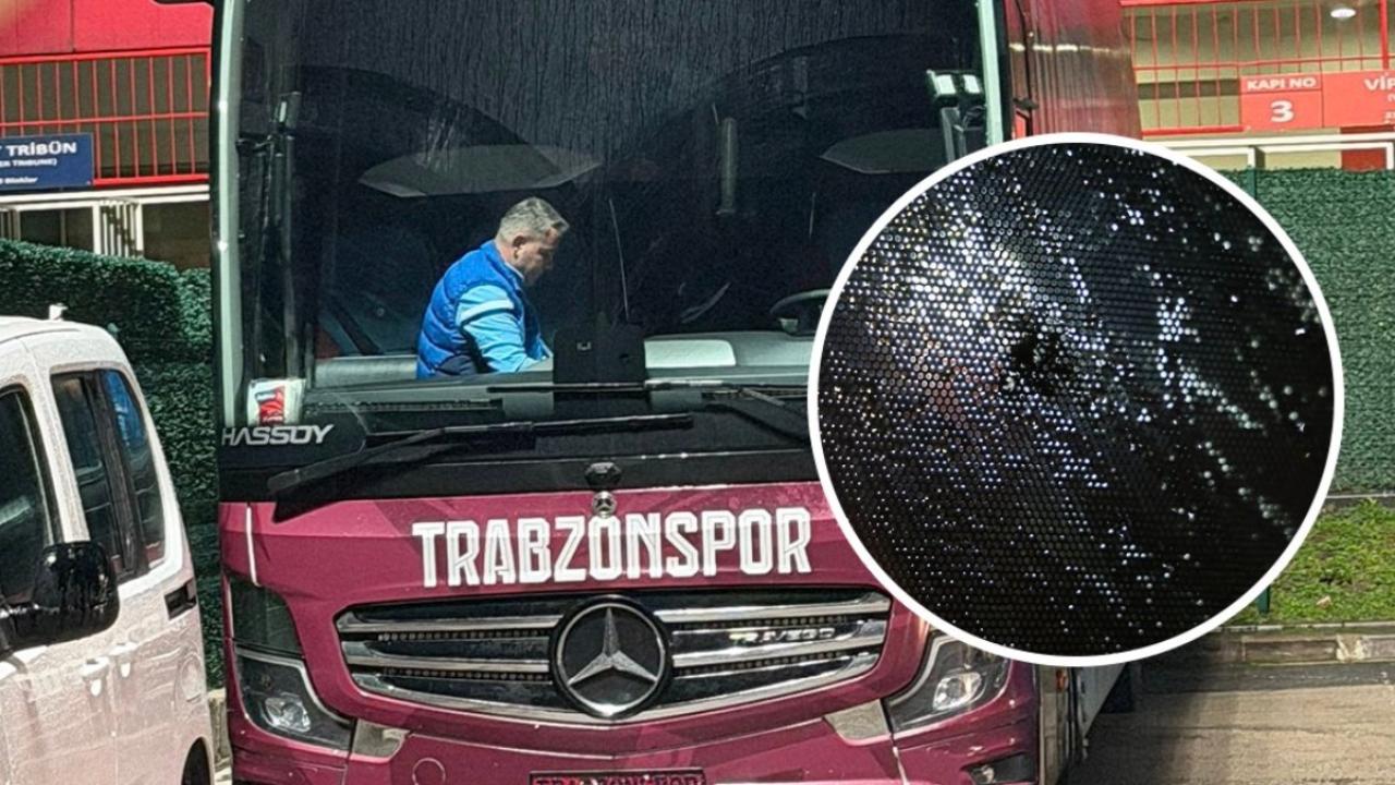 Trabzonspor'un otobüsüne taşlı saldırı