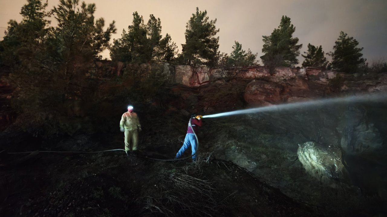 Karabük'te ormanda çıkan örtü yangınında 1 dekarlık alan zarar gördü