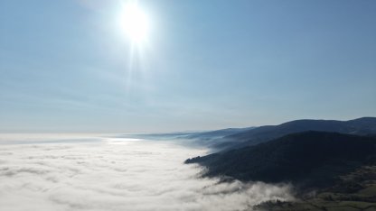 Samsun'da Karadeniz'in üzerini kaplayan sis dronla görüntülendi