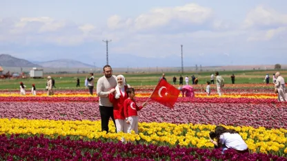 Karaman, lale tarlalarıyla ziyaretçilerin ilgisini çekiyor.