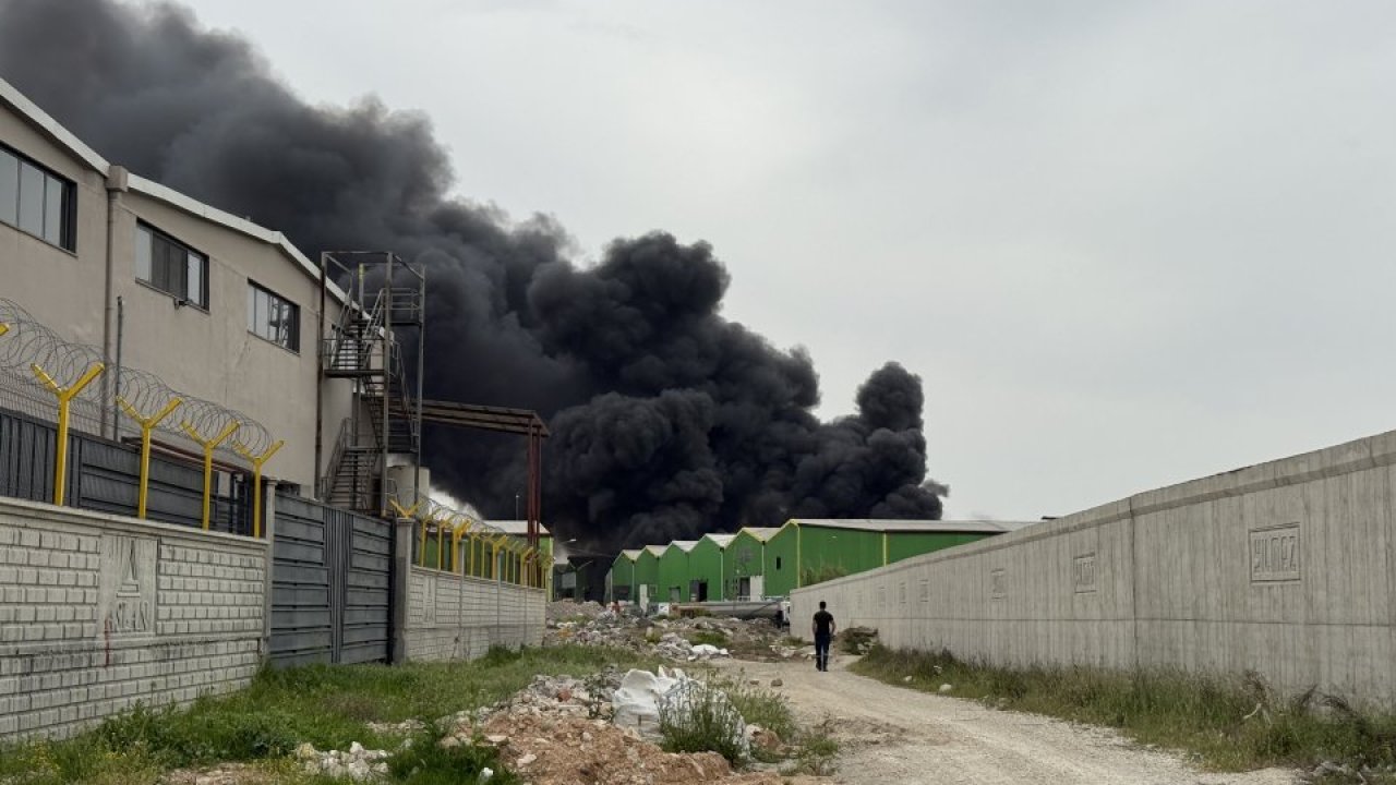 Adana'da geri dönüşüm tesisinde çıkan yangına müdahale ediliyor