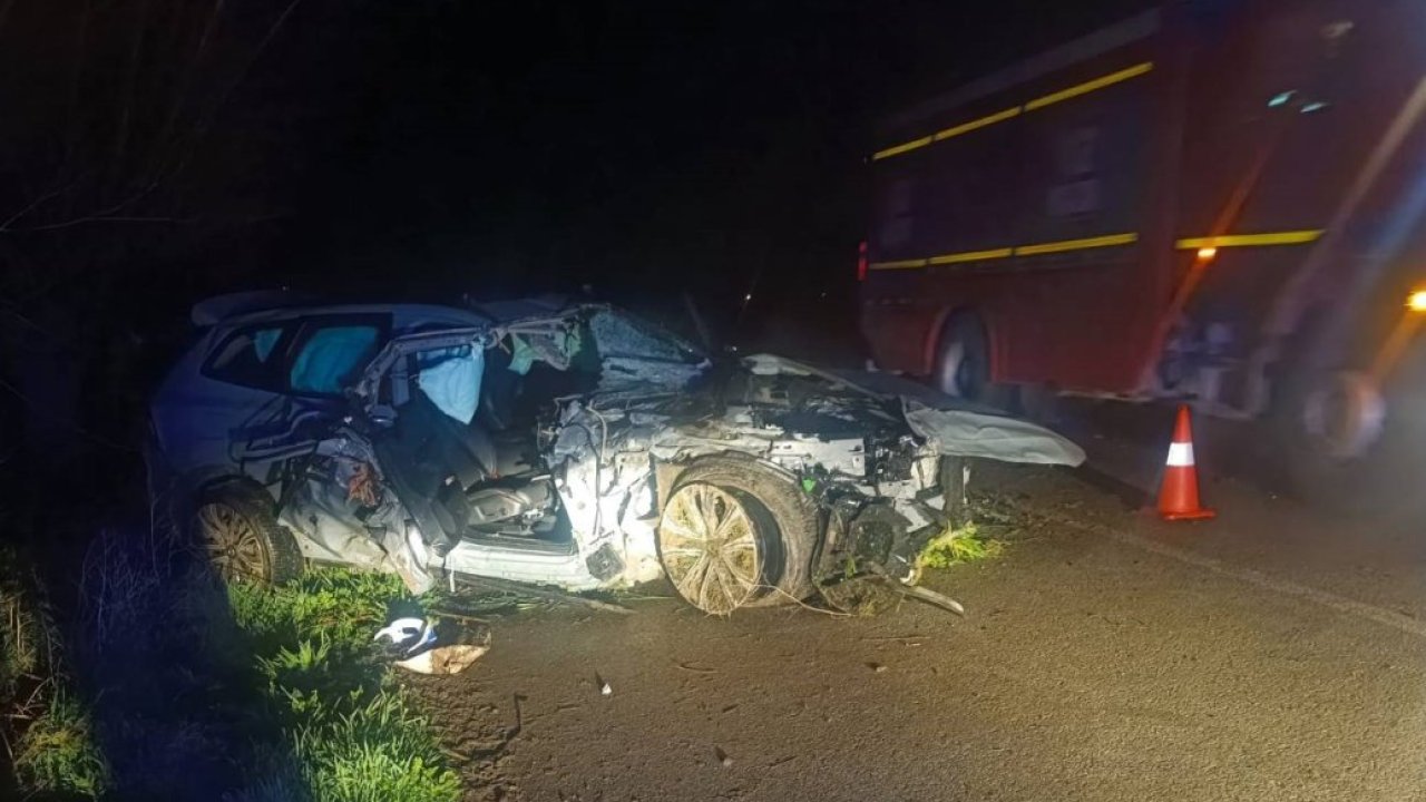 Afyonkarahisar'da ağaca çarpan otomobildeki 1 kişi öldü, 1 kişi yaralandı