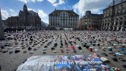 Amsterdam'da, İsrail saldırılarında ölen Filistinli çocuklar ve gazeteciler anıldı