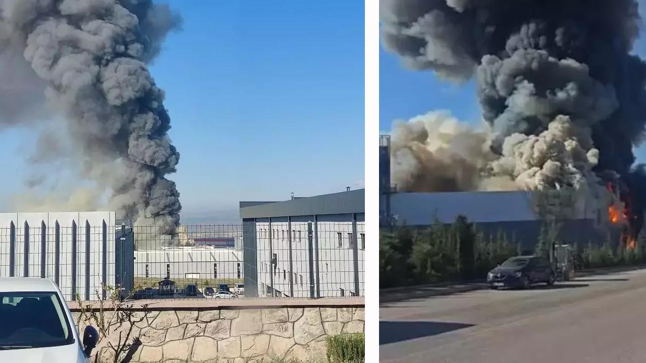 Ankara Sincan'da boya üretim fabrikasında yangın! Başkent'te Boya fabrikası alev alev yanıyor!