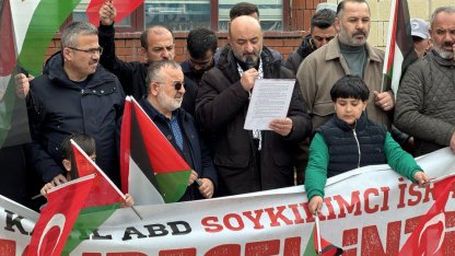 Ardahan'da İsrail'in Filistinli esirler hakkında idamı öngören yasa tasarısı protesto edildi
