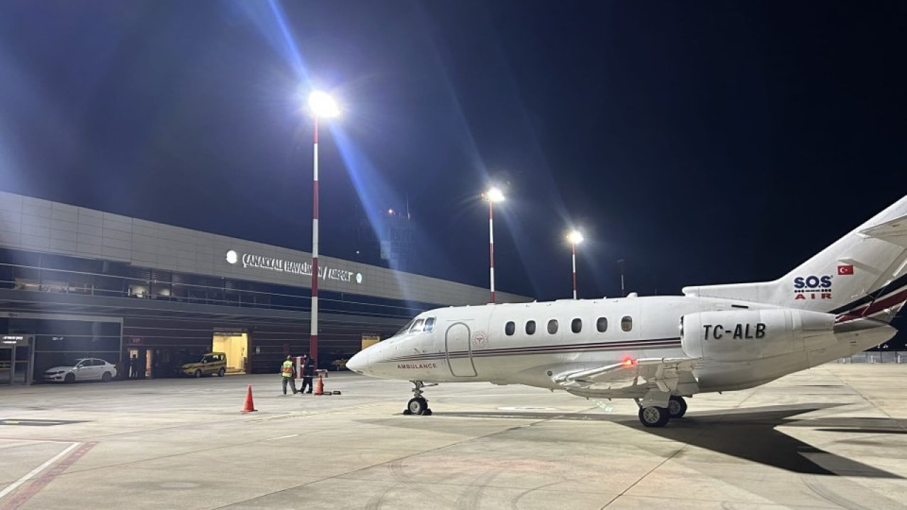 Çanakkale’de rahatsızlanan bebek, ambulans uçakla Ankara’ya sevk edildi