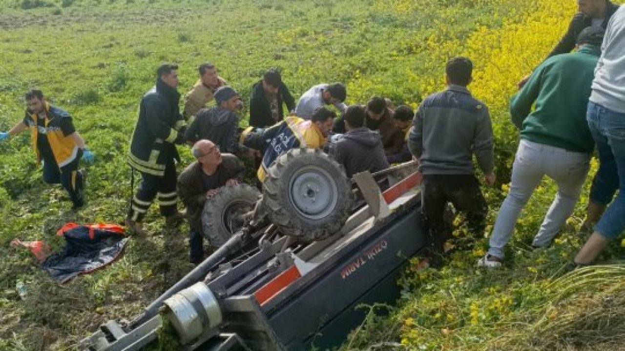 Hatay'da devrilen tarım aracının sürücüsü öldü