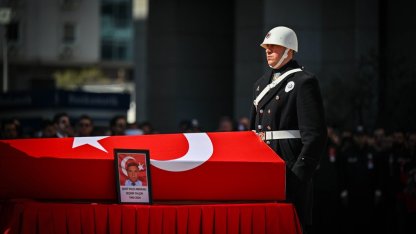 İstanbul'da trafik kazasında şehit olan polis Seçkin Yalçın için tören düzenlendi