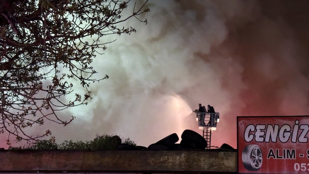 Konya'da oto lastikçiler sitesinde korkunç yangın: 2 yaralı