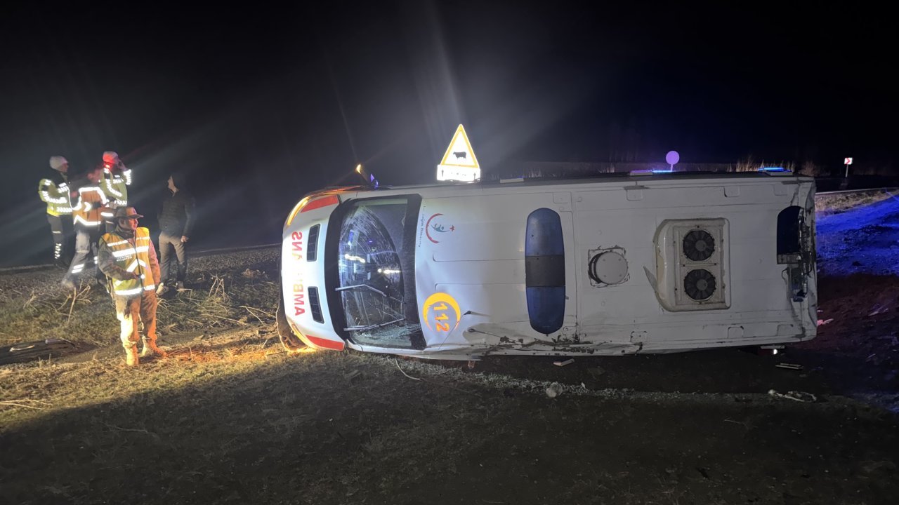 Muş'ta ambulansın devrilmesi sonucu 5 kişi yaralandı