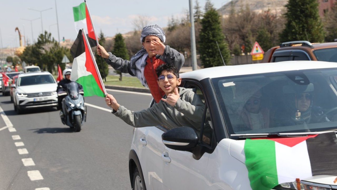 Nevşehir'de Filistin'e destek konvoy düzenlendi