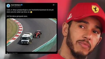 Tuzla Belediyesi'nden tebessüm ettiren Lewis Hamilton, Formula 1 paylaşımı
