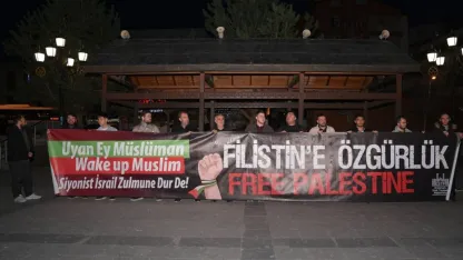 Erzurum'da Sumud saldırısı için protesto